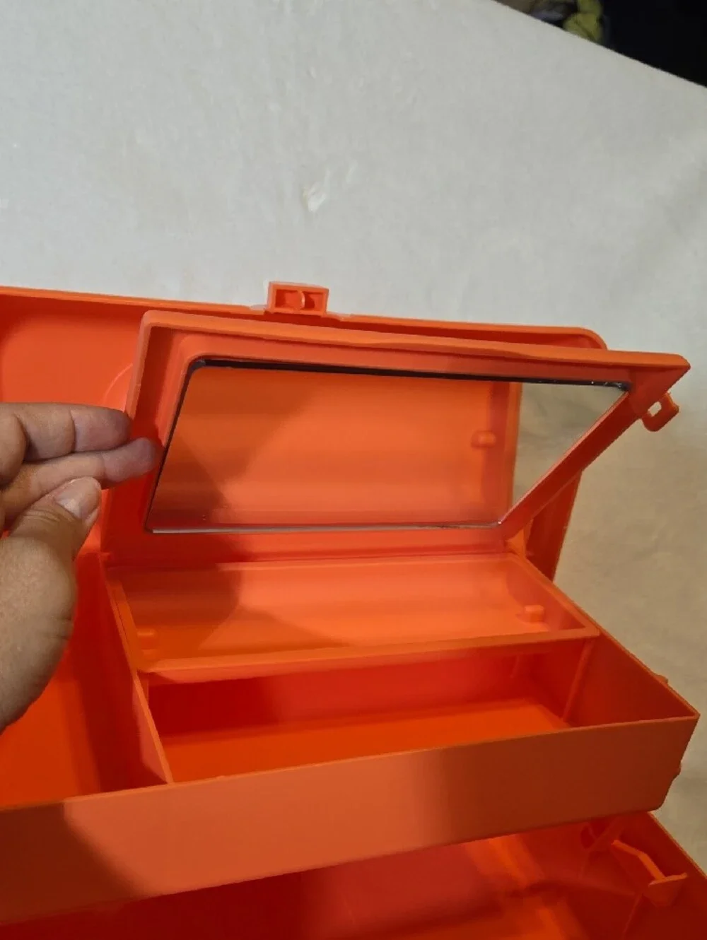Caboodles Orange Retro Cosmetic Carry Case with White Handle